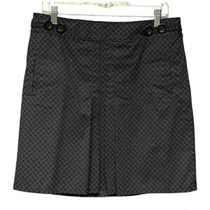 Ann Taylor geo shape print skirt womens size 10 pockets pleat and button detail